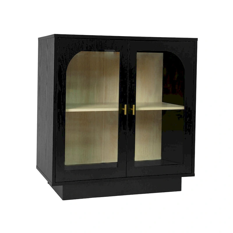 2 armoires de rangement avec porte vitrée pour salon, salle à manger, bureau