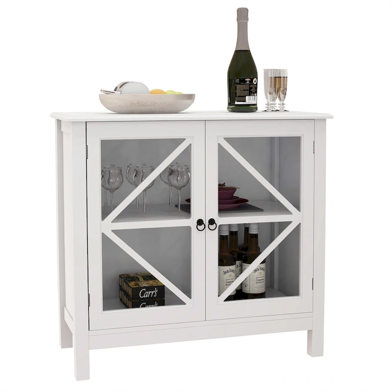 Meuble de cuisine avec portes doubles vitrées