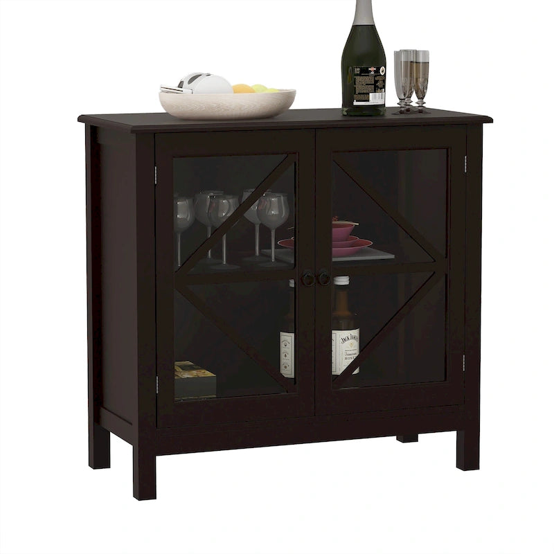 Meuble de cuisine avec portes doubles vitrées