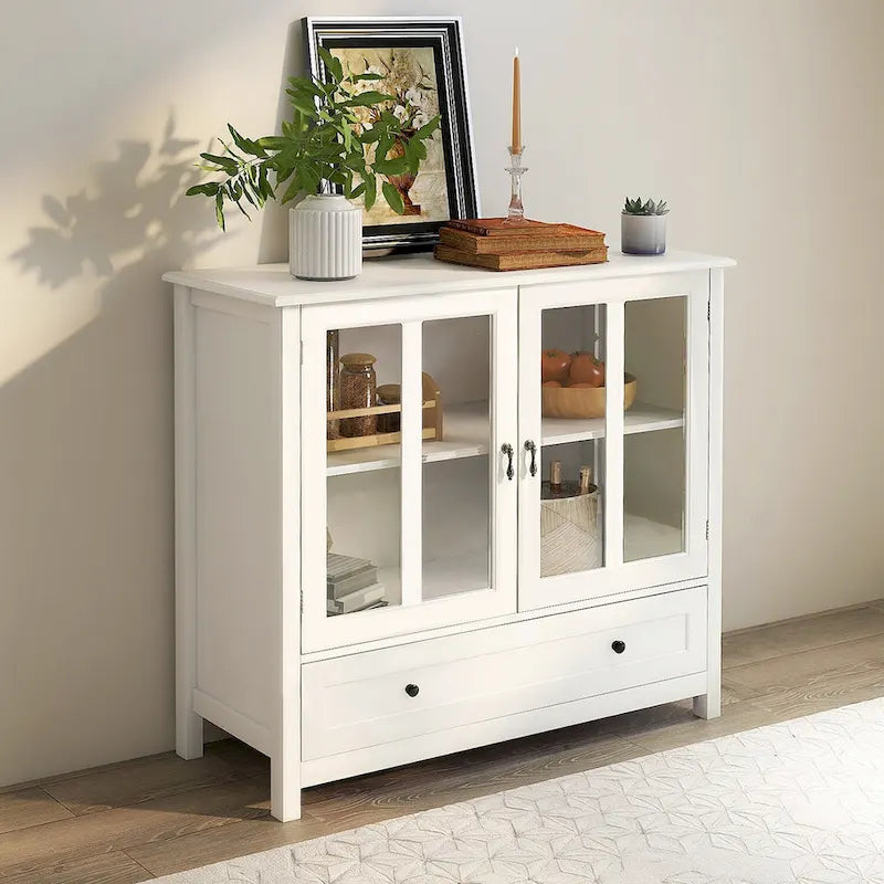 Meuble de cuisine avec portes doubles vitrées