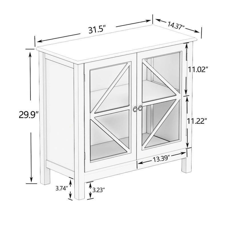 Meuble de cuisine avec portes doubles vitrées