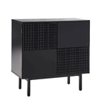 Meuble d'appoint Arnold moderne de 76 cm de haut, à 2 portes et pieds en métal, par HULALA HOME