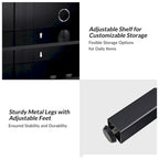 Meuble d'appoint Arnold moderne de 76 cm de haut, à 2 portes et pieds en métal, par HULALA HOME