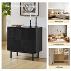 Meuble d'appoint Arnold moderne de 76 cm de haut, à 2 portes et pieds en métal, par HULALA HOME