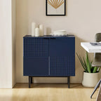 Meuble d'appoint Arnold moderne de 76 cm de haut, à 2 portes et pieds en métal, par HULALA HOME