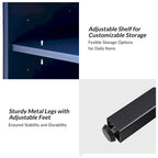 Meuble d'appoint Arnold moderne de 76 cm de haut, à 2 portes et pieds en métal, par HULALA HOME