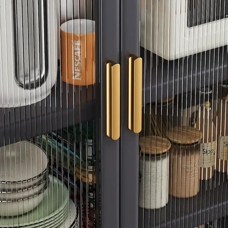 Étagères de cuisine à portes ouvertes, du sol au plafond, à plusieurs niveaux, micro-ondes, armoire de rangement, bols, armoires latérales