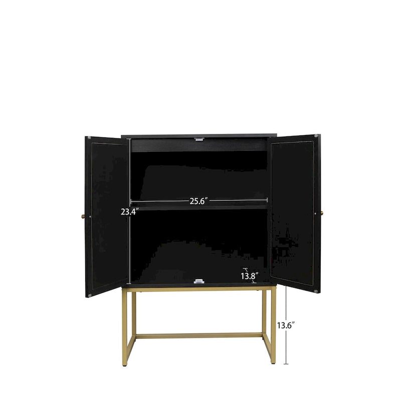 Armoire haute Allen à 2 portes en rotin naturel, étagère réglable, montage facile, meuble autoportant pour salon ou chambre.