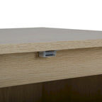 Armoire haute Allen à 2 portes en rotin naturel, étagère réglable, montage facile, meuble autoportant pour salon ou chambre.