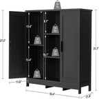Armoire de rangement à 2 portes et 4 étagères - 11,8 cm (P) x 35,4 cm (L) x 31,7 cm (H)