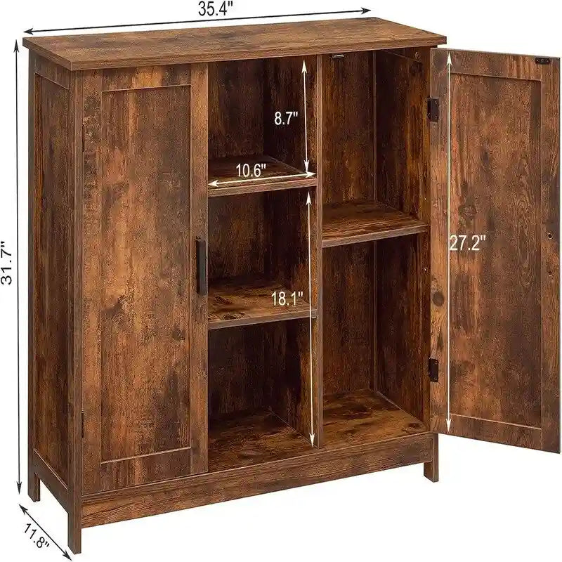 Armoire de rangement à 2 portes et 4 étagères - 11,8 cm (P) x 35,4 cm (L) x 31,7 cm (H)