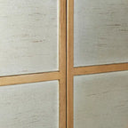 Buffet Delcey style moderne du milieu du siècle, 2 portes, étagère de rangement en laiton brossé pour salon/salle à manger