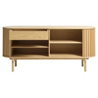 Buffet à portes coulissantes arrondies Rye Studio, style moderne du milieu du siècle, 63 po de largeur, naturel - 18 po de largeur x 63 po de longueur x 29 po de hauteur
