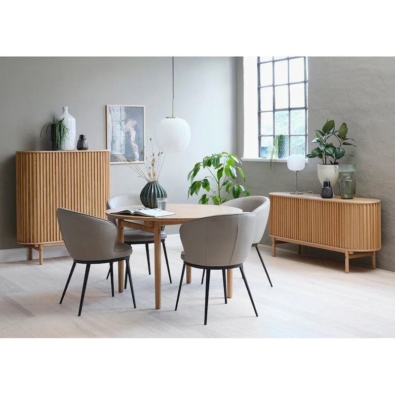 Buffet à portes coulissantes arrondies Rye Studio, style moderne du milieu du siècle, 63 po de largeur, naturel - 18 po de largeur x 63 po de longueur x 29 po de hauteur
