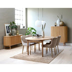 Buffet à portes coulissantes arrondies Rye Studio, style moderne du milieu du siècle, 63 po de largeur, naturel - 18 po de largeur x 63 po de longueur x 29 po de hauteur