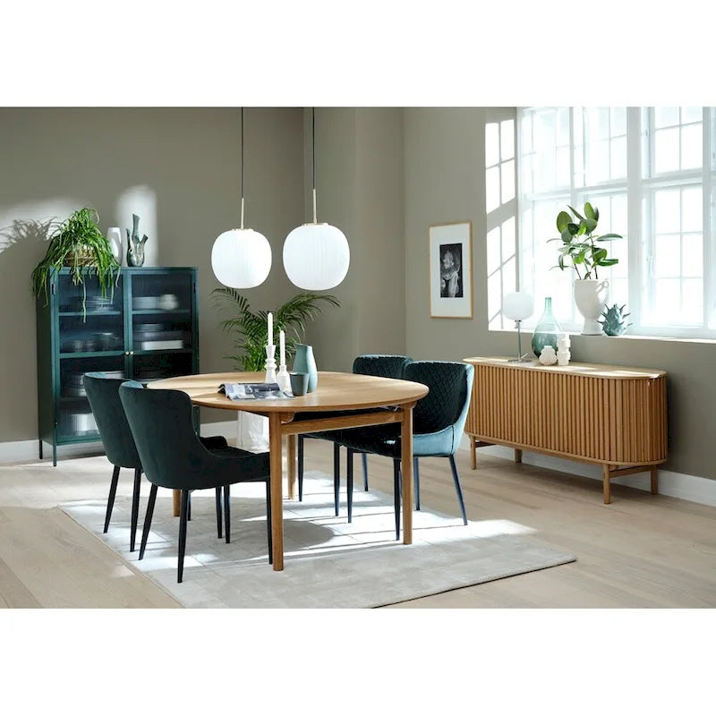Buffet à portes coulissantes arrondies Rye Studio, style moderne du milieu du siècle, 63 po de largeur, naturel - 18 po de largeur x 63 po de longueur x 29 po de hauteur