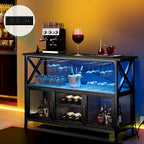 Meuble bar à vin Moasis 55, style industriel - 55,1 cm (L) x 15,7 cm (l) x 33,4 cm (H)