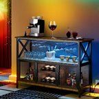 Meuble bar à vin Moasis 55, style industriel - 55,1 cm (L) x 15,7 cm (l) x 33,4 cm (H)
