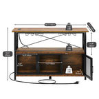 Meuble bar à vin Moasis 55, style industriel - 55,1 cm (L) x 15,7 cm (l) x 33,4 cm (H)