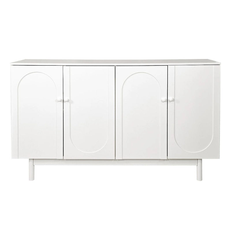 Buffet/meuble de rangement à 4 portes avec moulures en creux