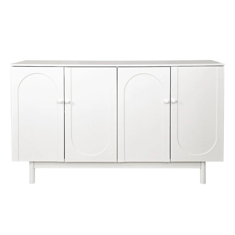 Buffet/meuble de rangement à 4 portes avec moulures en creux