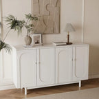 Buffet/meuble de rangement à 4 portes avec moulures en creux