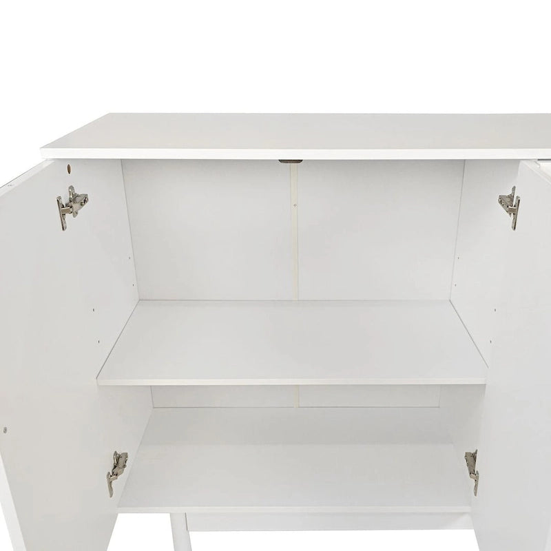 Buffet/meuble de rangement à 4 portes avec moulures en creux