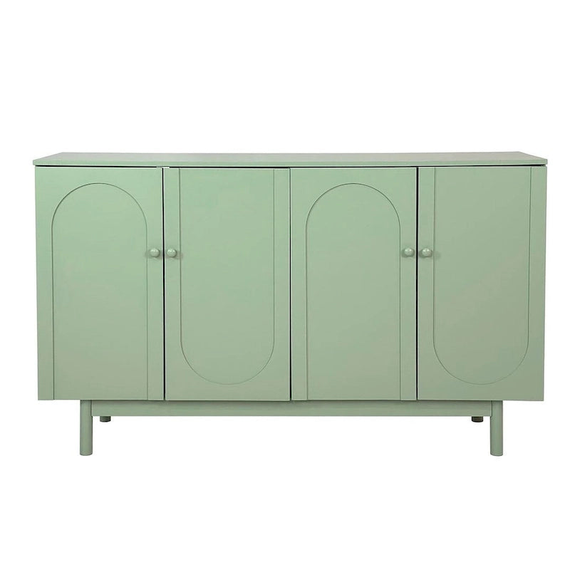 Buffet/meuble de rangement à 4 portes avec moulures en creux
