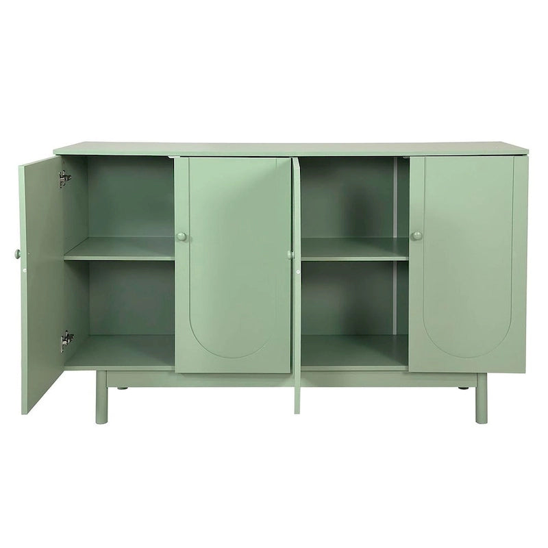 Buffet/meuble de rangement à 4 portes avec moulures en creux