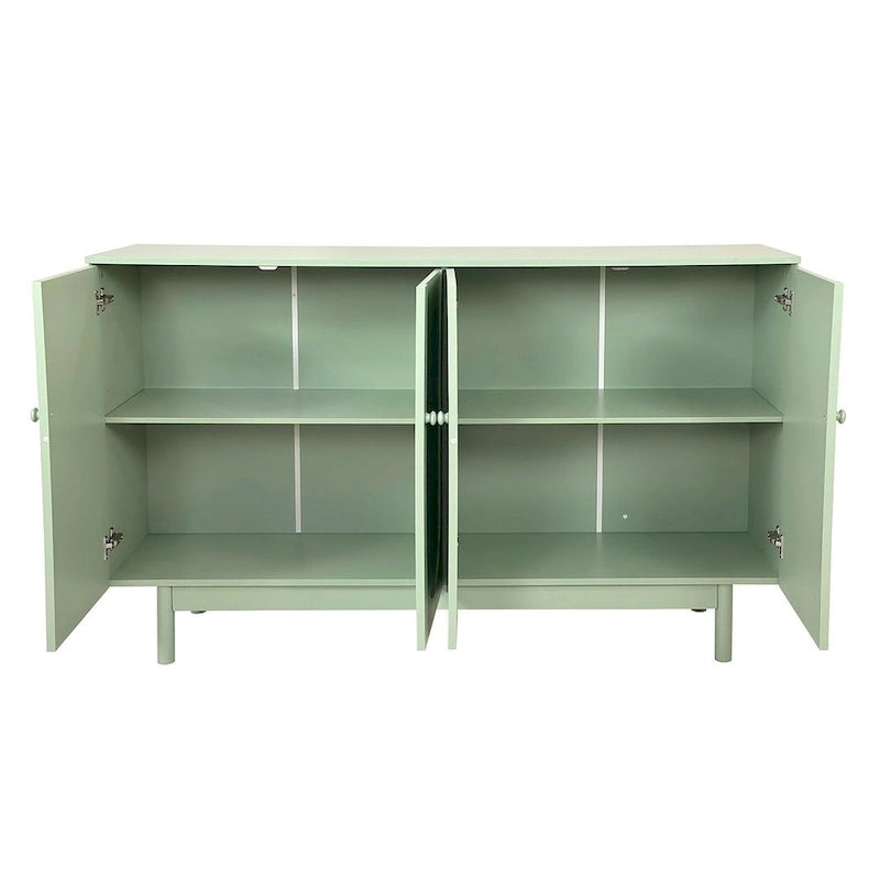 Buffet/meuble de rangement à 4 portes avec moulures en creux