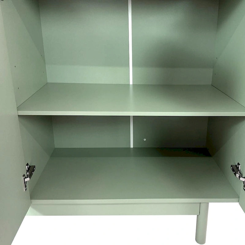 Buffet/meuble de rangement à 4 portes avec moulures en creux