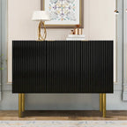Buffet horizontal moderne et minimaliste avec pieds et poignées en métal doré