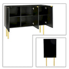 Buffet horizontal moderne et minimaliste avec pieds et poignées en métal doré