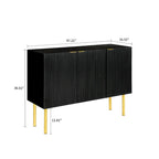 Buffet horizontal moderne et minimaliste avec pieds et poignées en métal doré