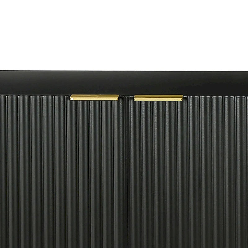 Buffet horizontal moderne et minimaliste avec pieds et poignées en métal doré