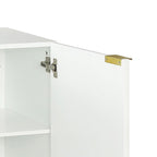 Buffet horizontal moderne et minimaliste avec pieds et poignées en métal doré