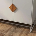 Buffet blanc à 4 portes, meuble TV, meuble d'entrée, meuble de rangement pour cuisine