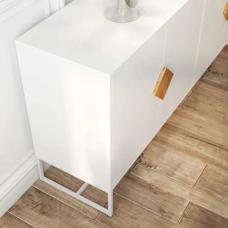 Buffet blanc à 4 portes, meuble TV, meuble d'entrée, meuble de rangement pour cuisine