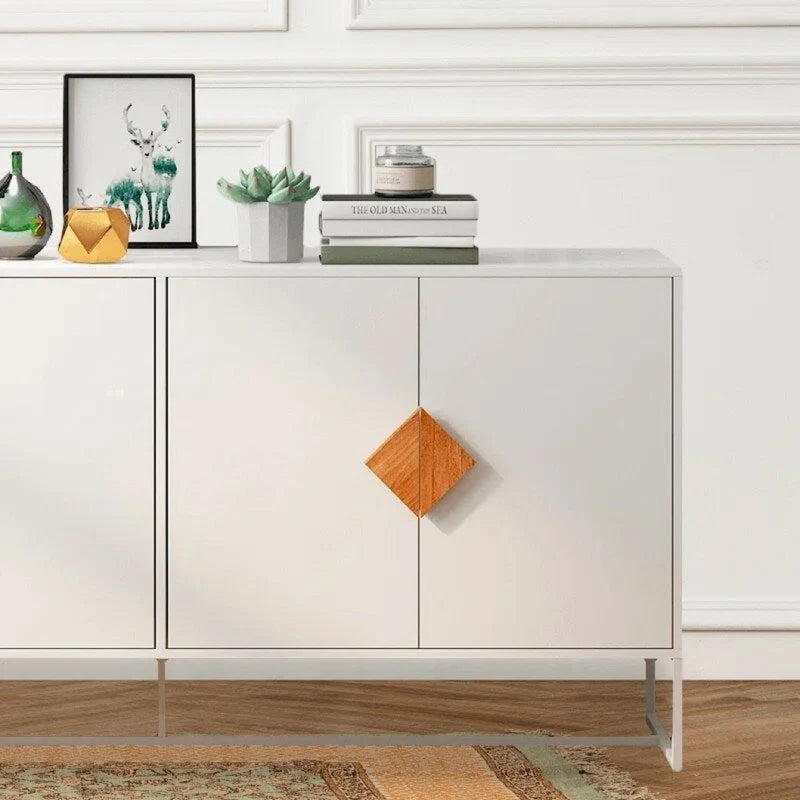 Buffet blanc à 4 portes, meuble TV, meuble d'entrée, meuble de rangement pour cuisine