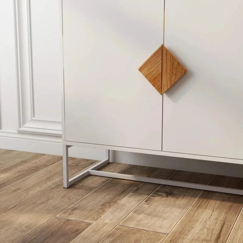 Buffet blanc à 4 portes, meuble TV, meuble d'entrée, meuble de rangement pour cuisine