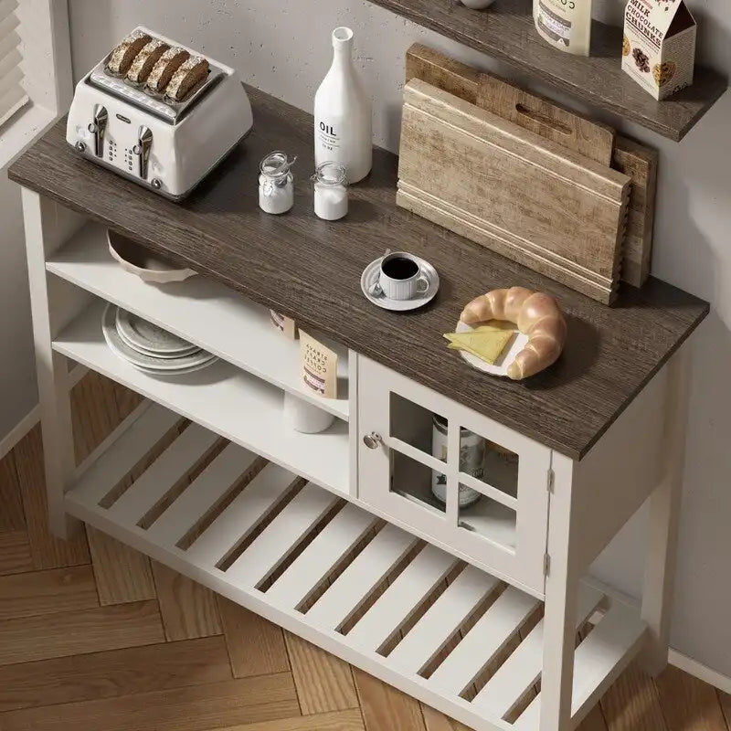 Meuble bar à café style ferme - 13,8 cm (P) x 39,3 cm (L) x 31,5 cm (H)