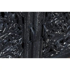 Meuble d'appoint Luna Black à 2 portes sculptées à la main