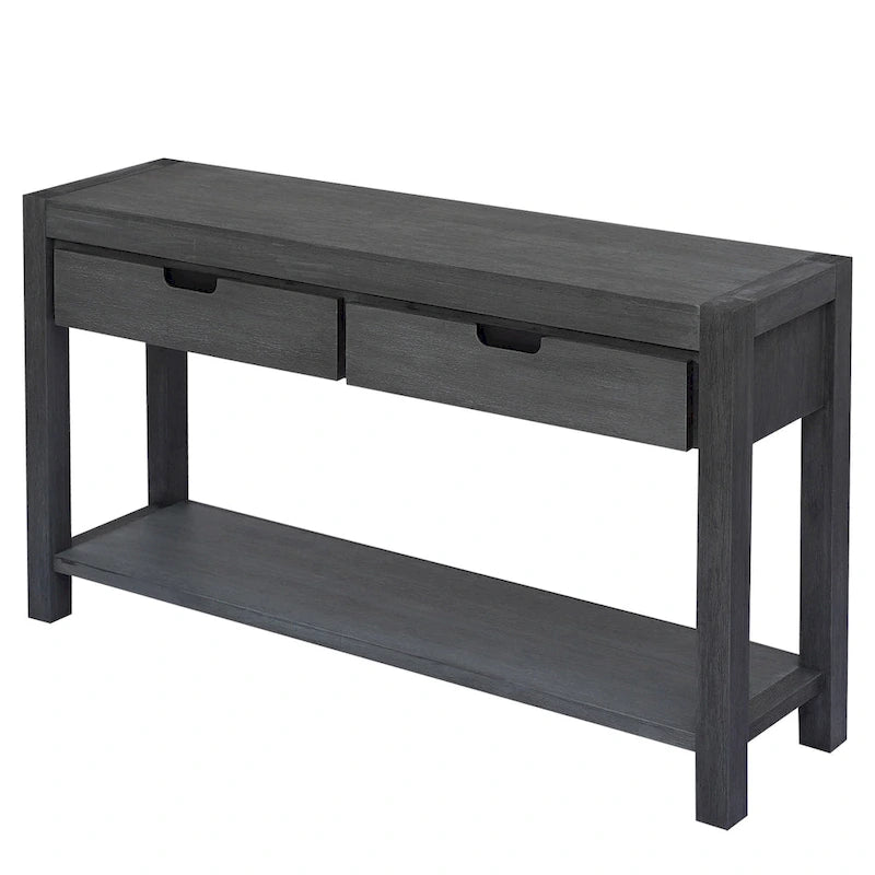 Console d'entrée/de salon avec 2 tiroirs et 1 étagère