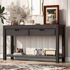 Console d'entrée/de salon avec 2 tiroirs et 1 étagère