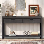 Console d'entrée/de salon avec 2 tiroirs et 1 étagère