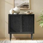 Meuble d'appoint moderne Dominik 32 pouces de haut, 2 portes, avec éclairage, par HULALA HOME