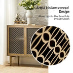 Meuble d'appoint moderne Dominik 32 pouces de haut, 2 portes, avec éclairage, par HULALA HOME