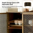 Meuble d'appoint moderne Dominik 32 pouces de haut, 2 portes, avec éclairage, par HULALA HOME