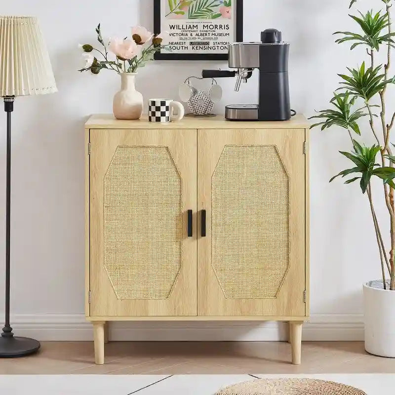Buffet de cuisine GEITIN avec portes décoratives en rotin