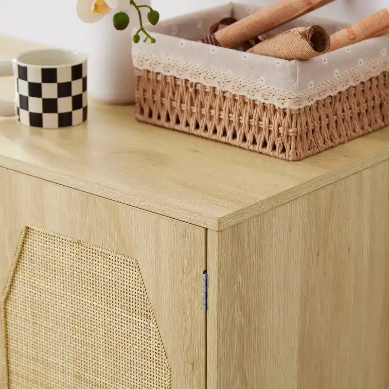 Buffet de cuisine GEITIN avec portes décoratives en rotin